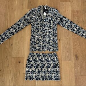 Floral Lace Top and Skirt Set